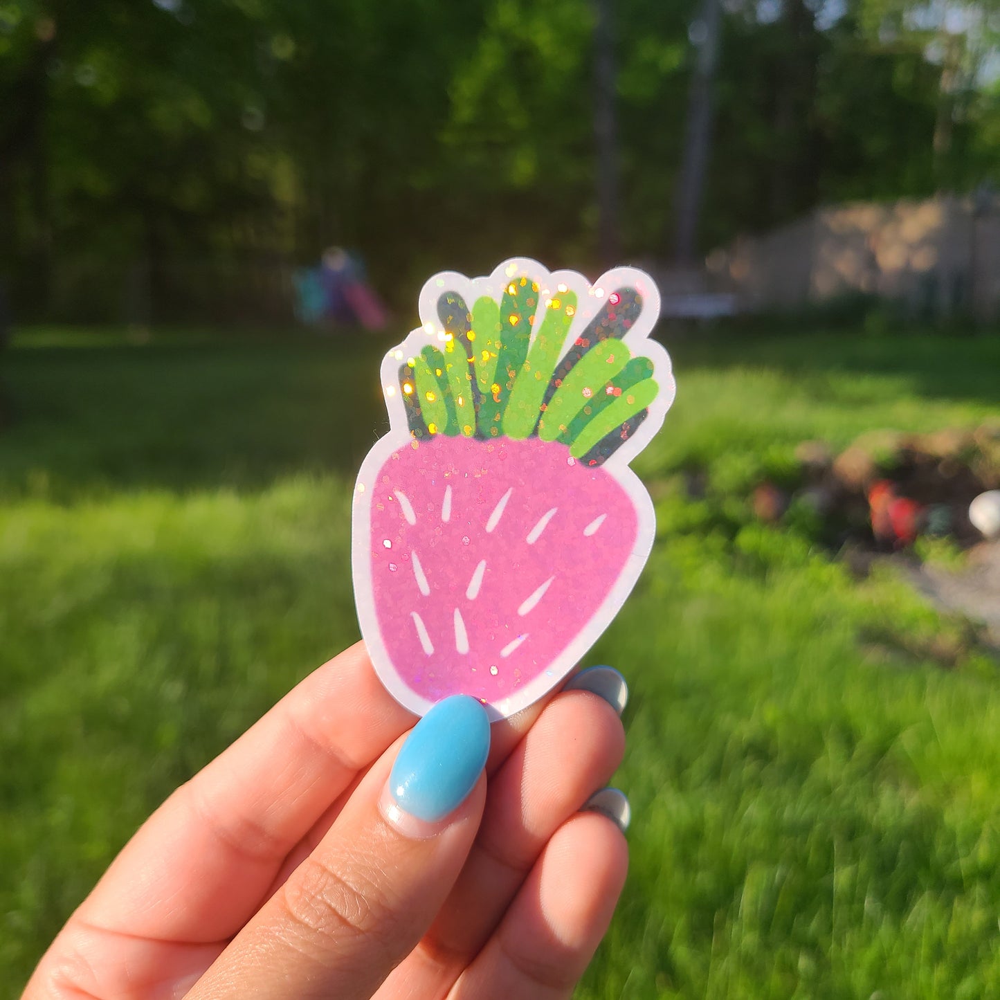 Glitter Strawberry Sticker