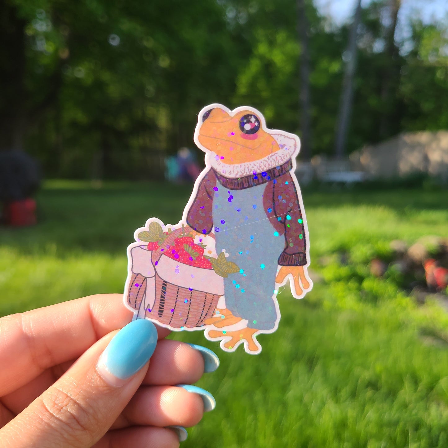Picnic Frog Sticker