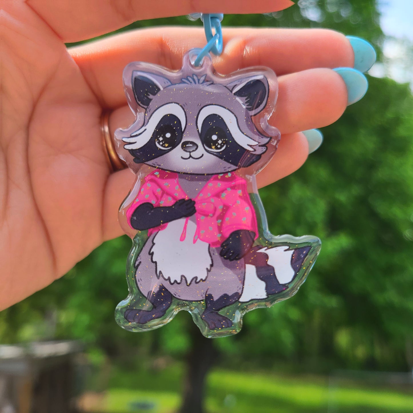 Cottagecore Raccoon keychains