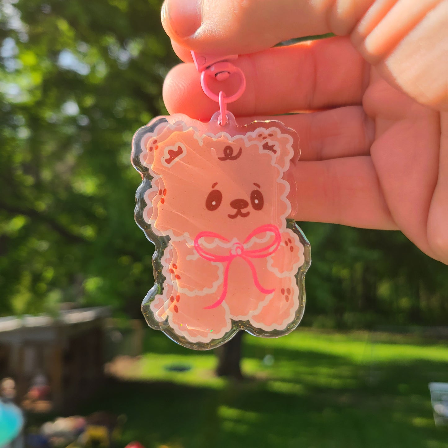 Cuddles the Coquette Bear Keychain