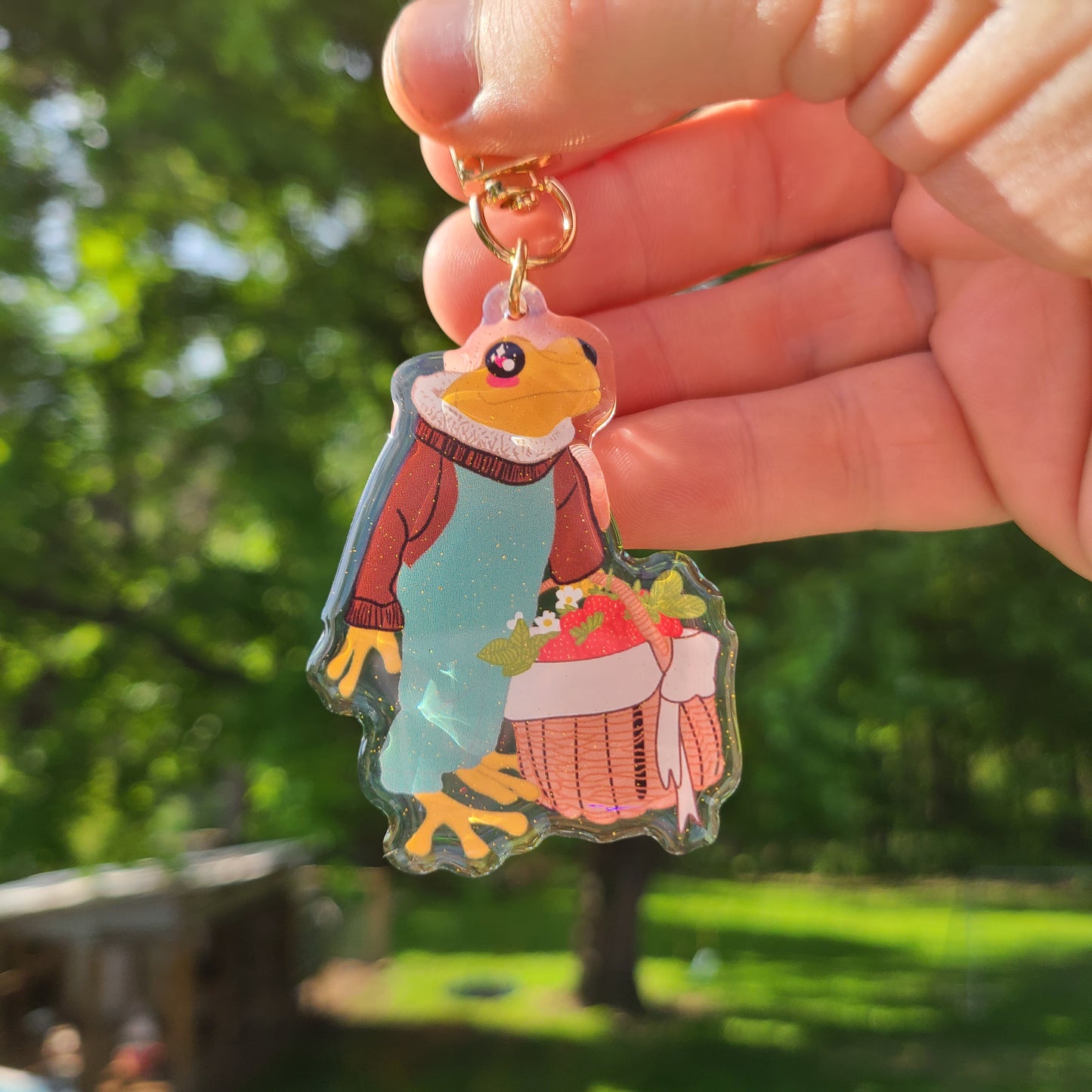 Picnic Frog Keychain