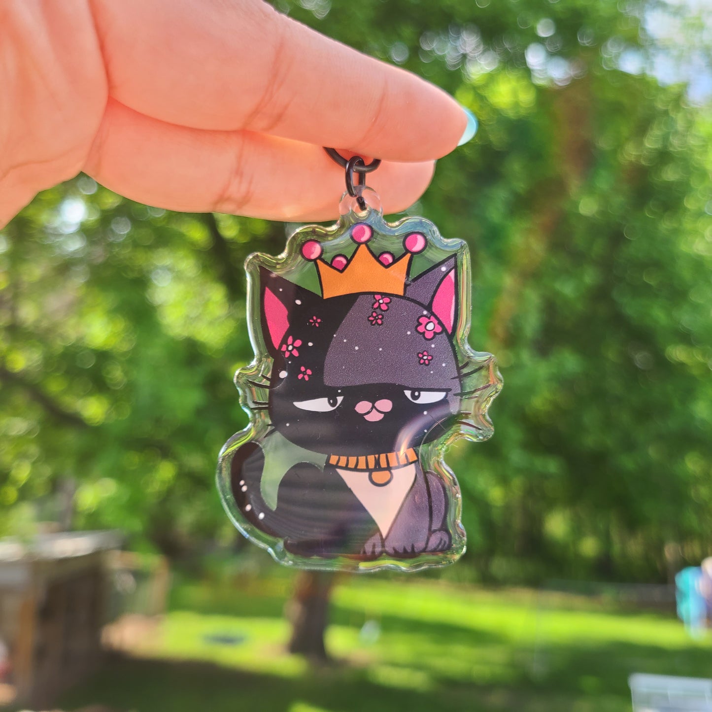 Grumpy Princess Cat Keychain