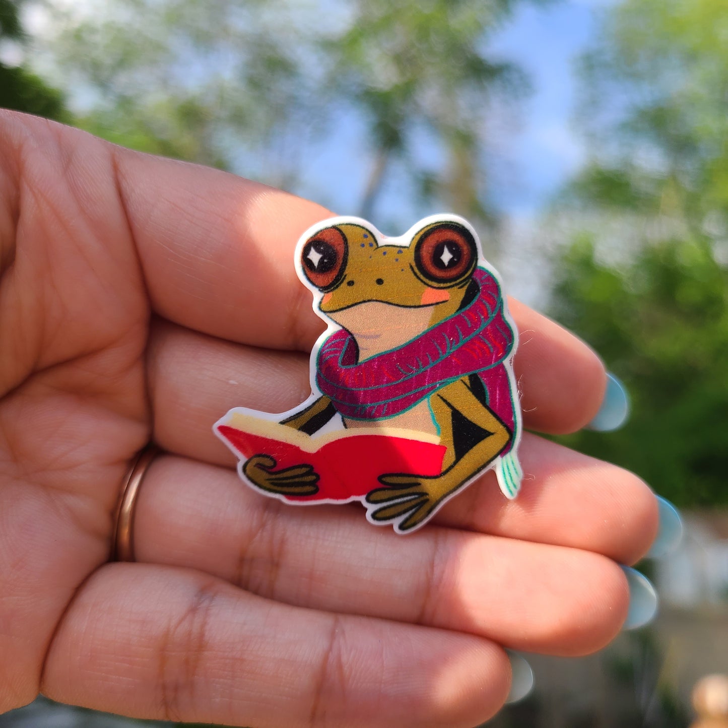 Reading Frog Pin