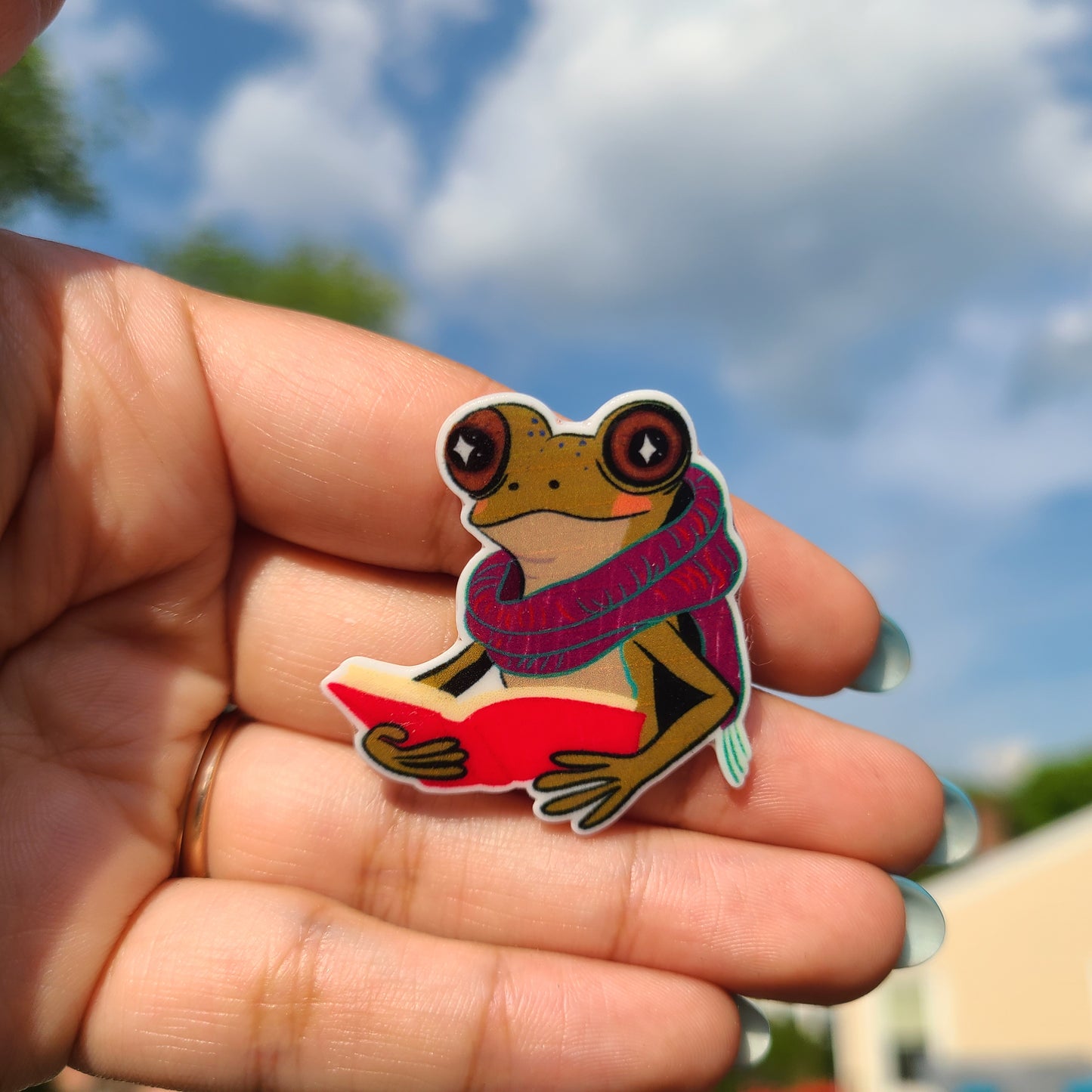 Reading Frog Pin