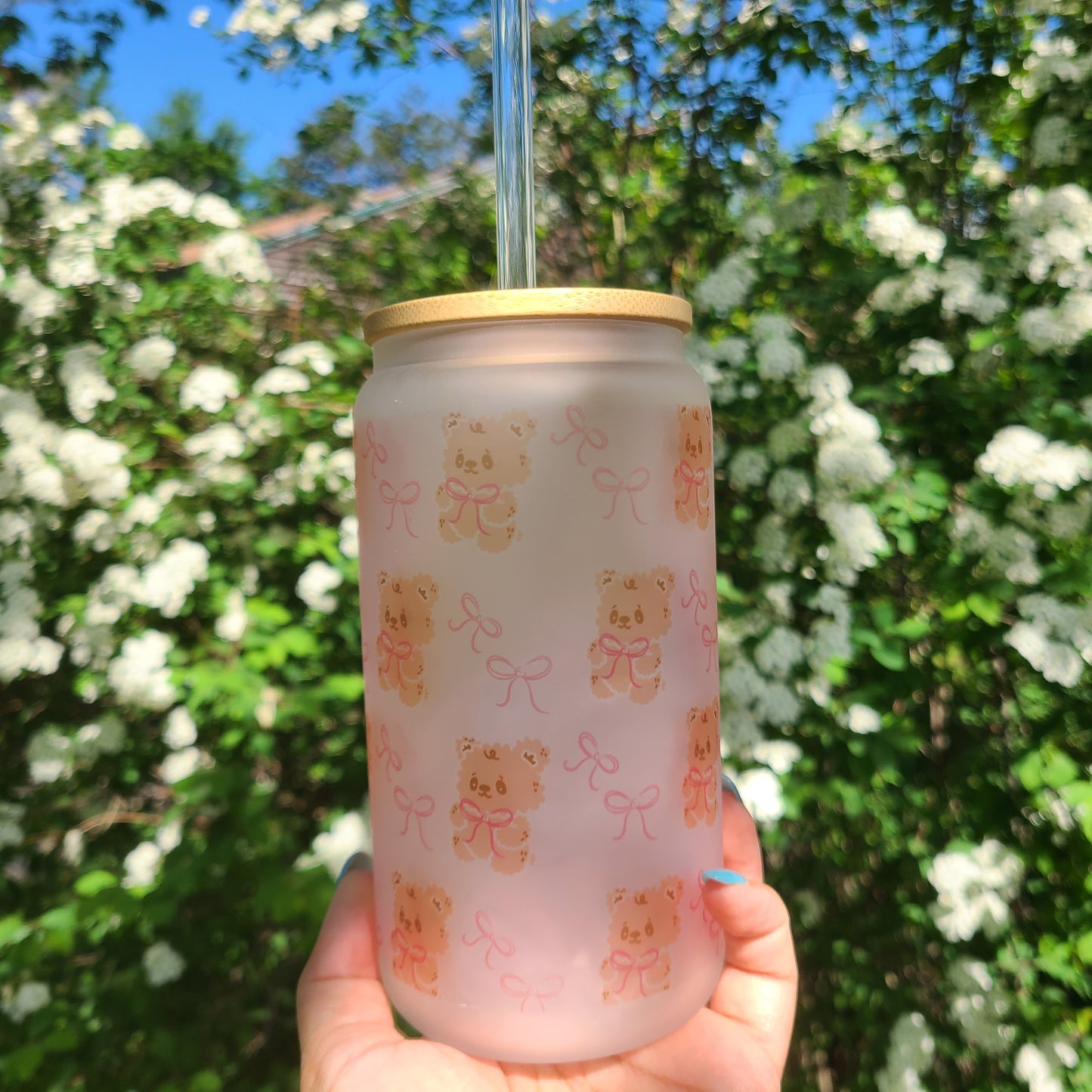Cuddles the Coquette bear tumbler