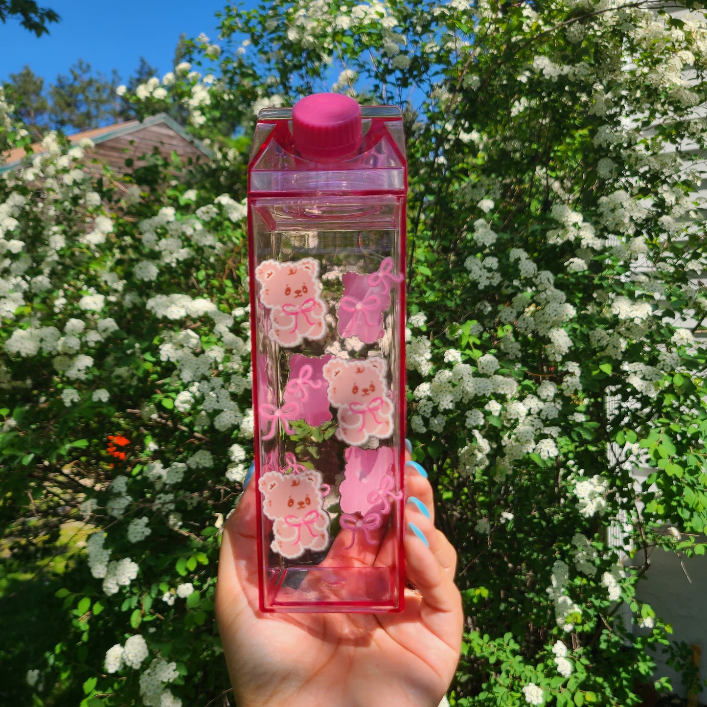 Cuddles the Coquette Bear Acrylic Water Bottle