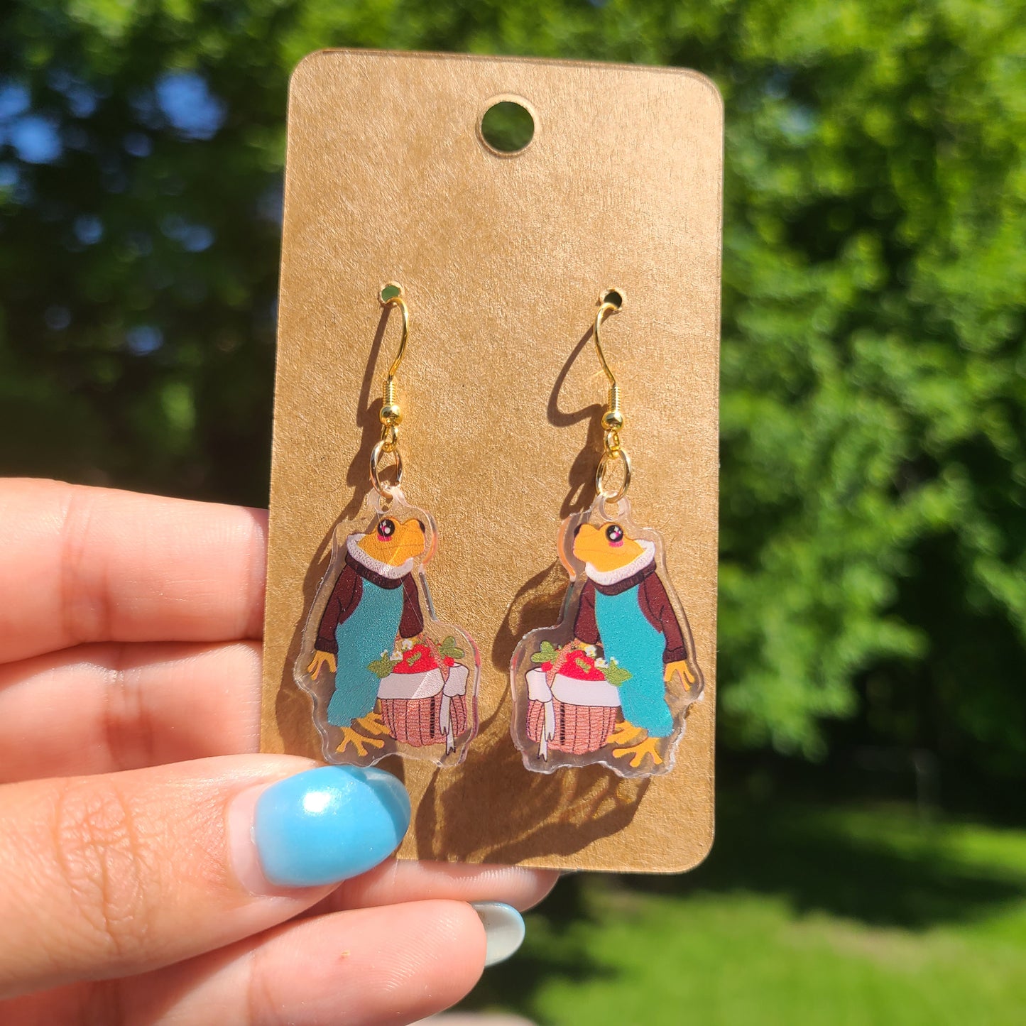 Picnic Frog Earrings