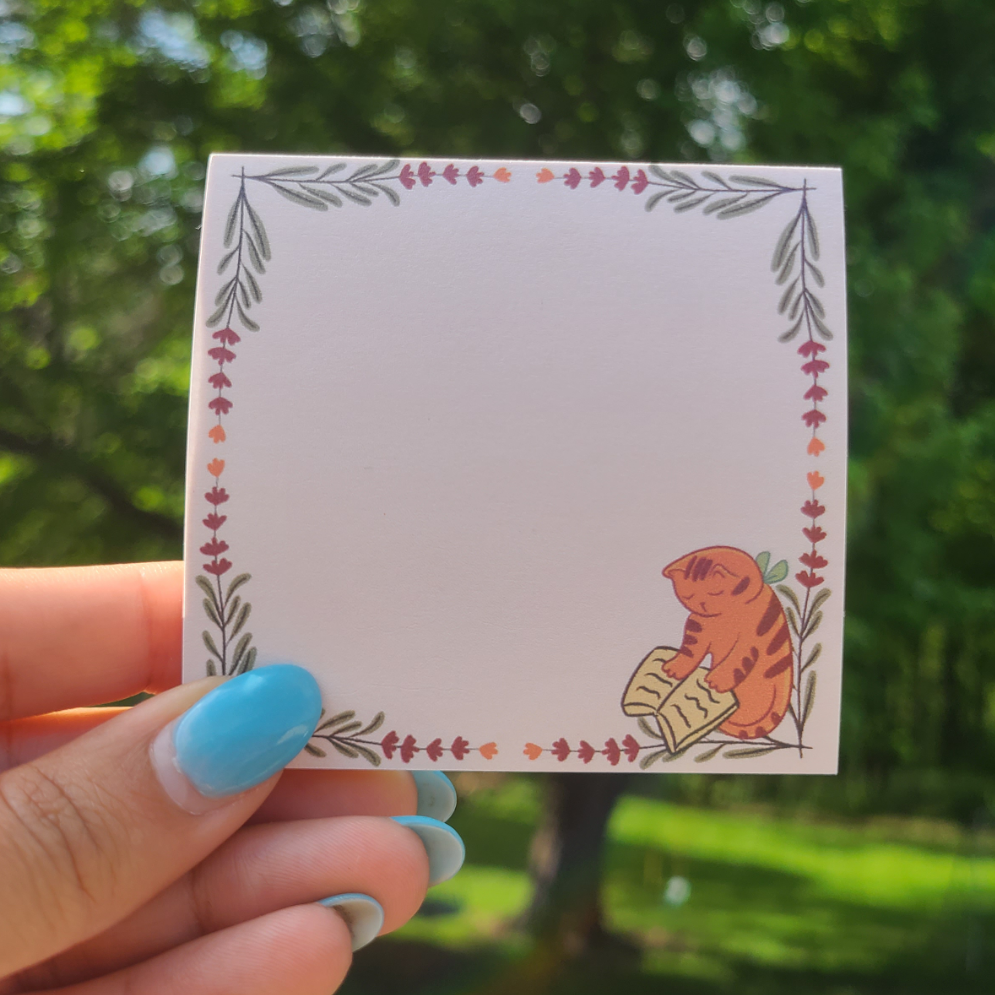 Reading Cat Sticky Notes