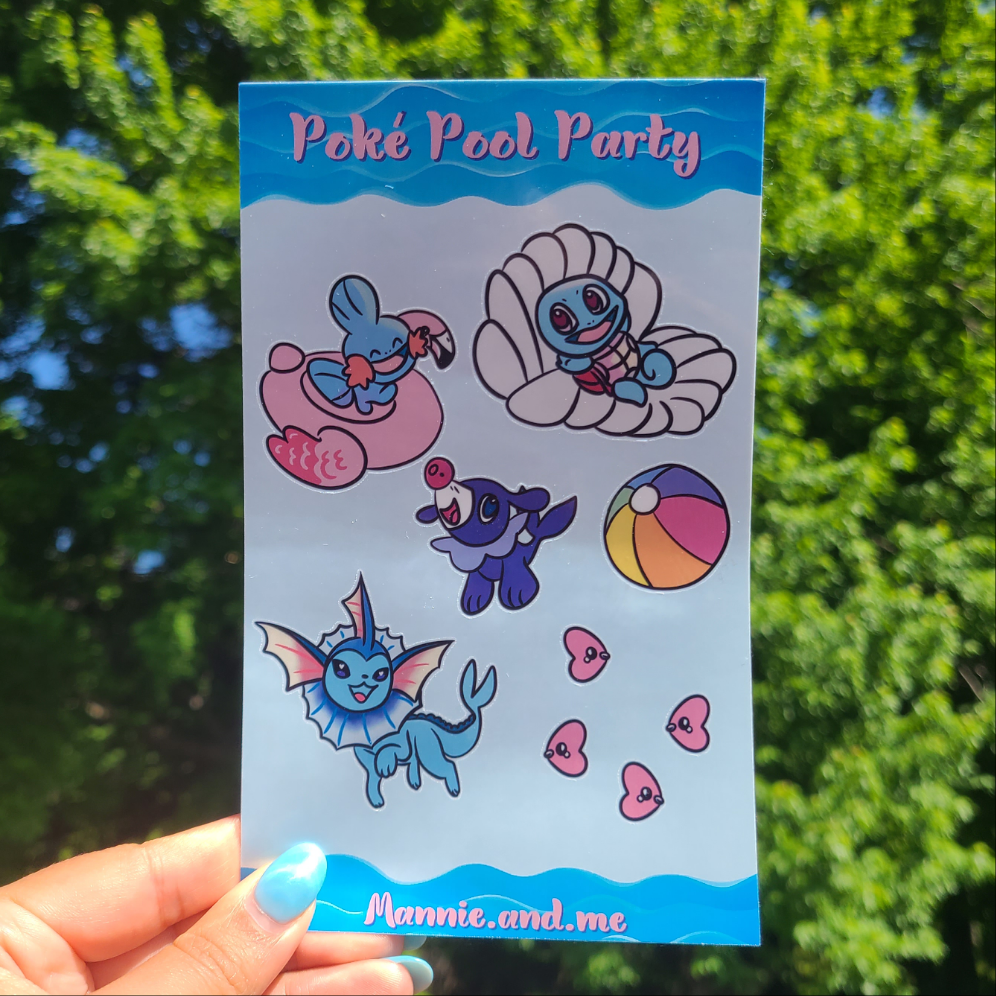 Poke Pool Party Stickersheet