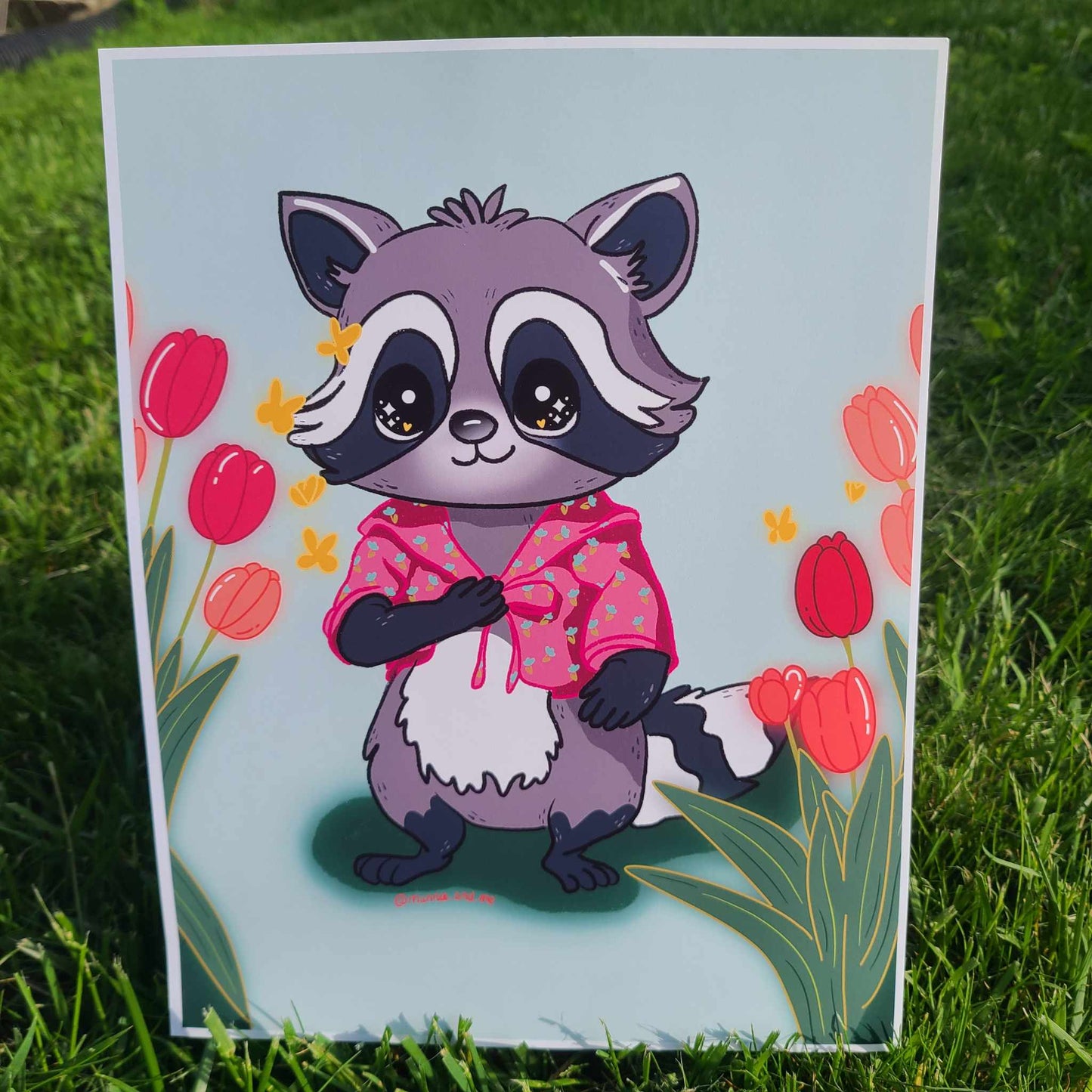 Cottagecore Raccoon 8x10 Print