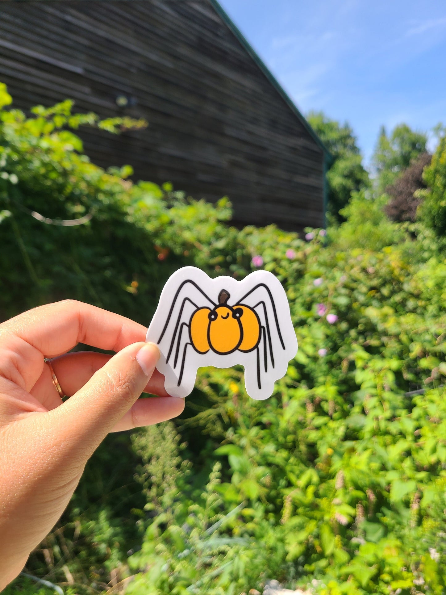 Pumpkin Spider Vinyl Sticker
