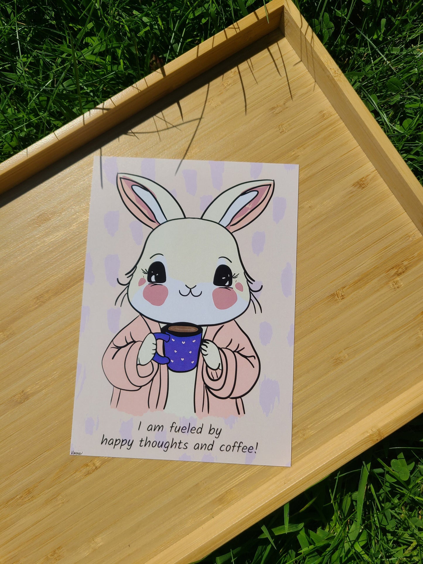 Happy Thoughts and Coffee Art Print 5x7in