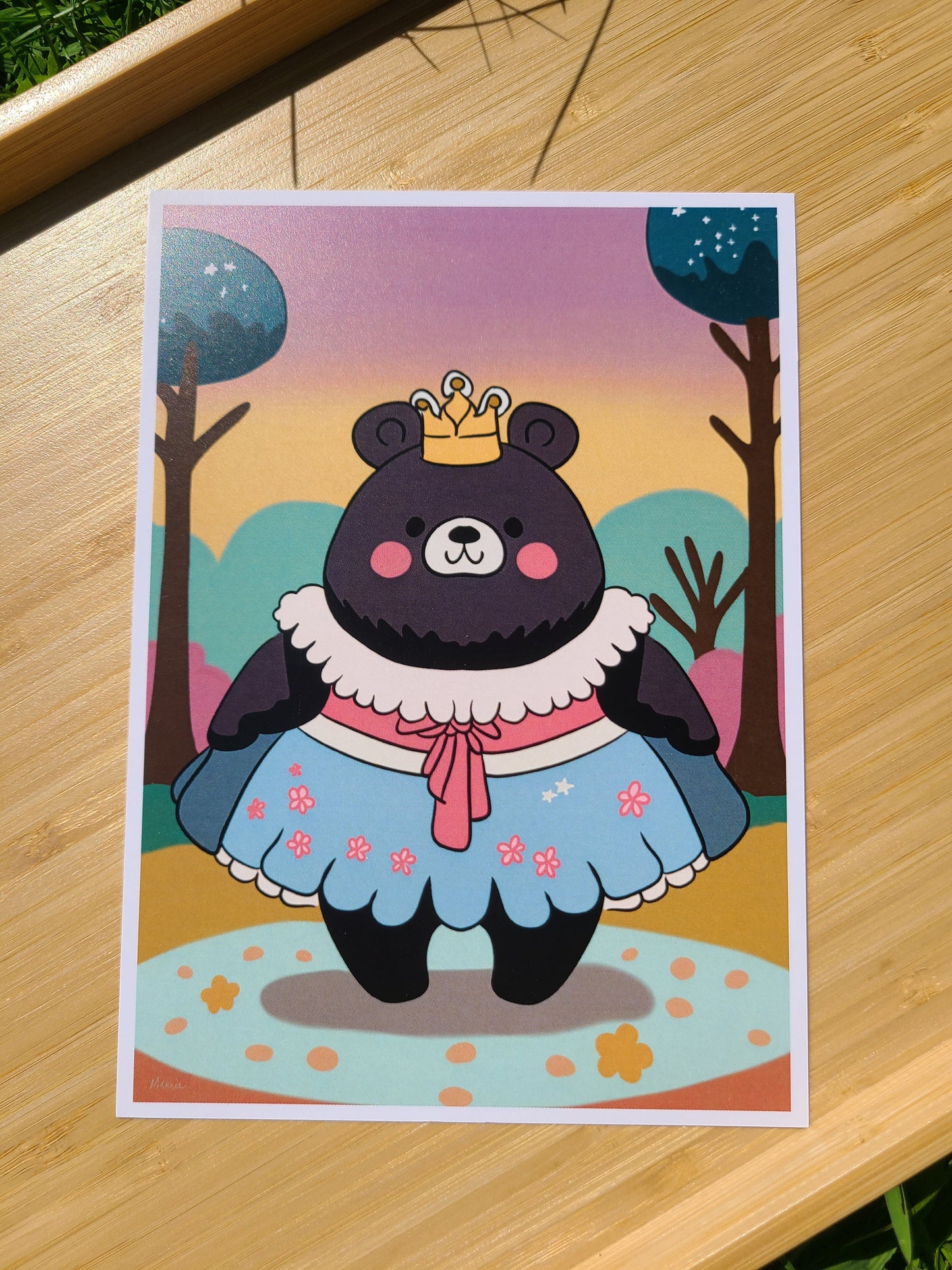 Princess Bear Art Print 5x7in