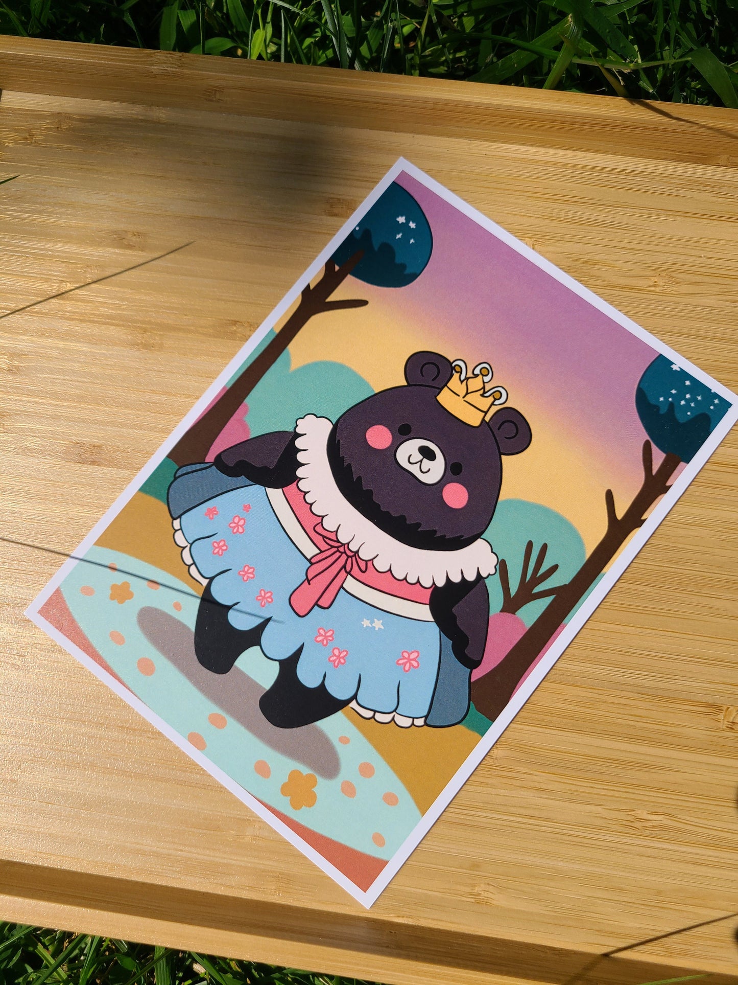 Princess Bear Art Print 5x7in
