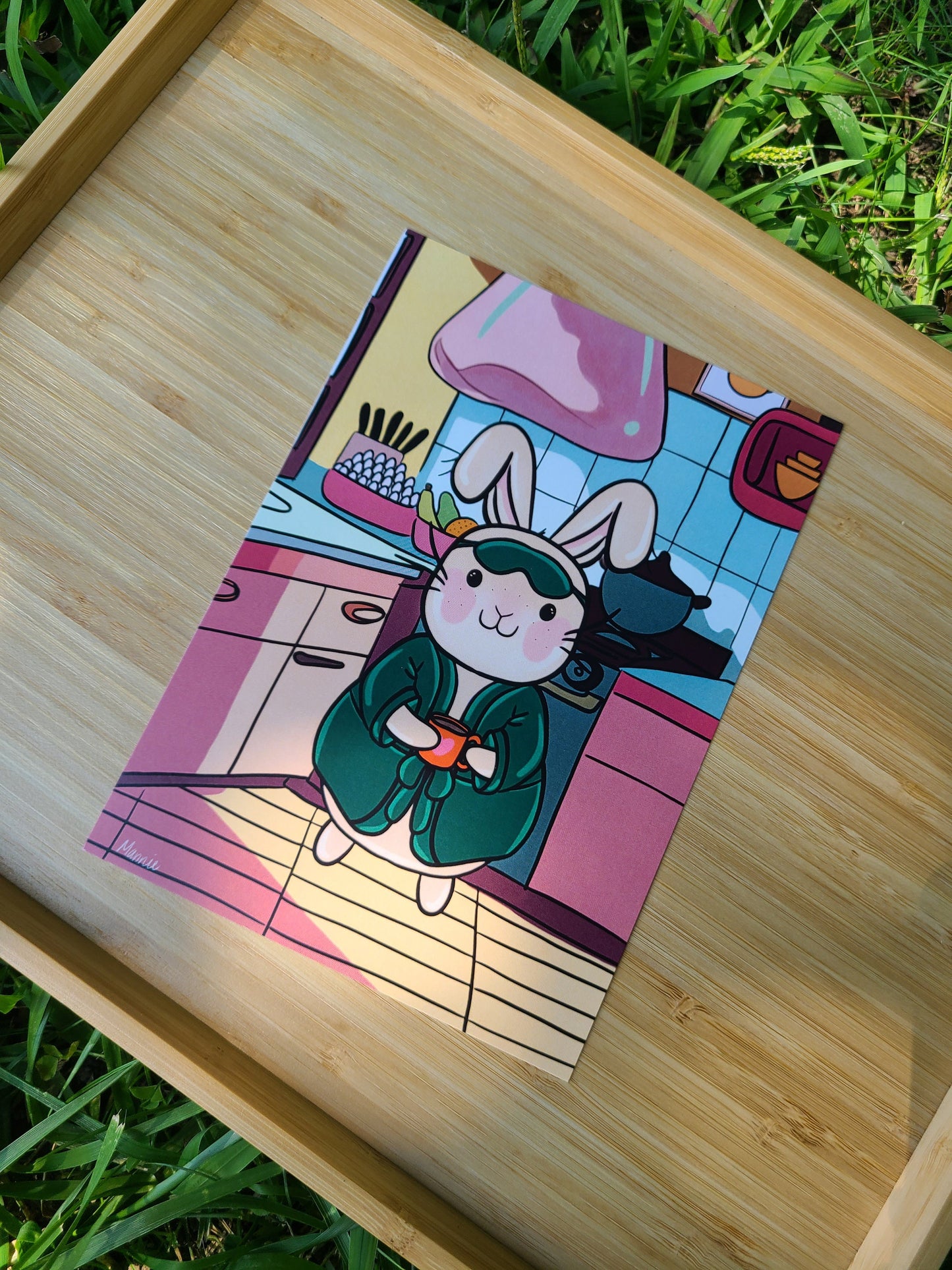Kitchen Bunny Art Print 5x7in