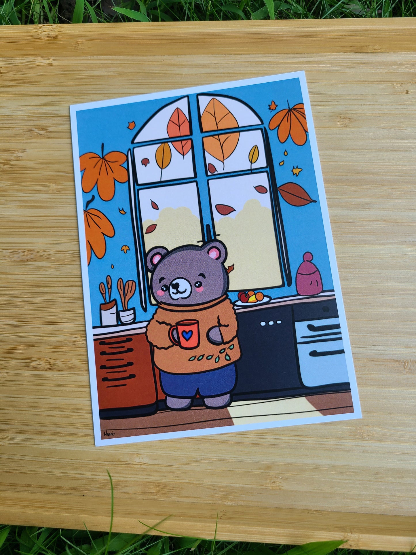 Cozy Autumn Morning Art Print 5x7in