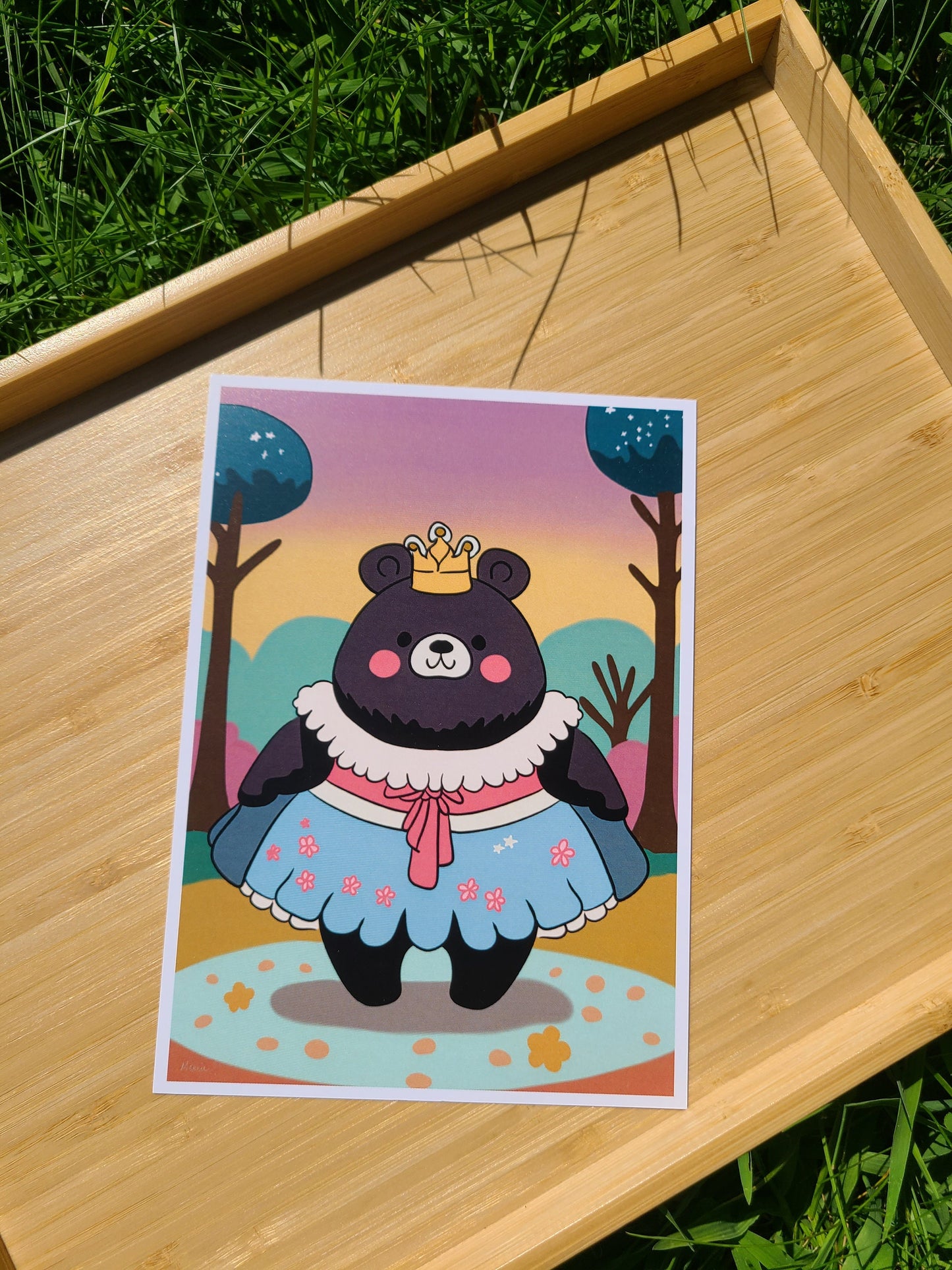 Princess Bear Art Print 5x7in