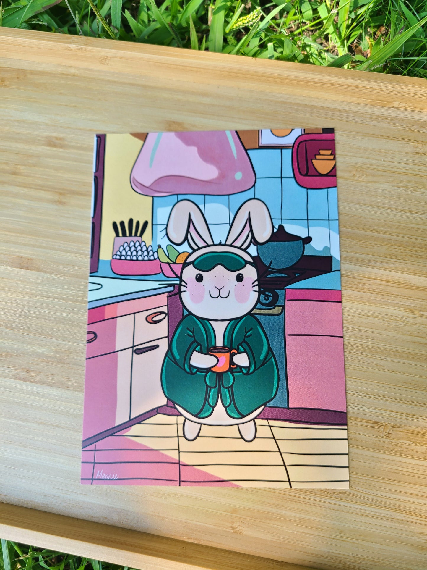 Kitchen Bunny Art Print 5x7in