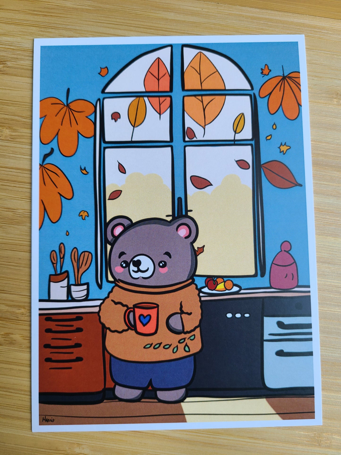 Cozy Autumn Morning Art Print 5x7in