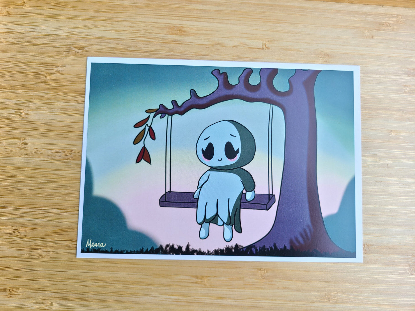 Lonely Ghost After Halloween Art Print 5x7in