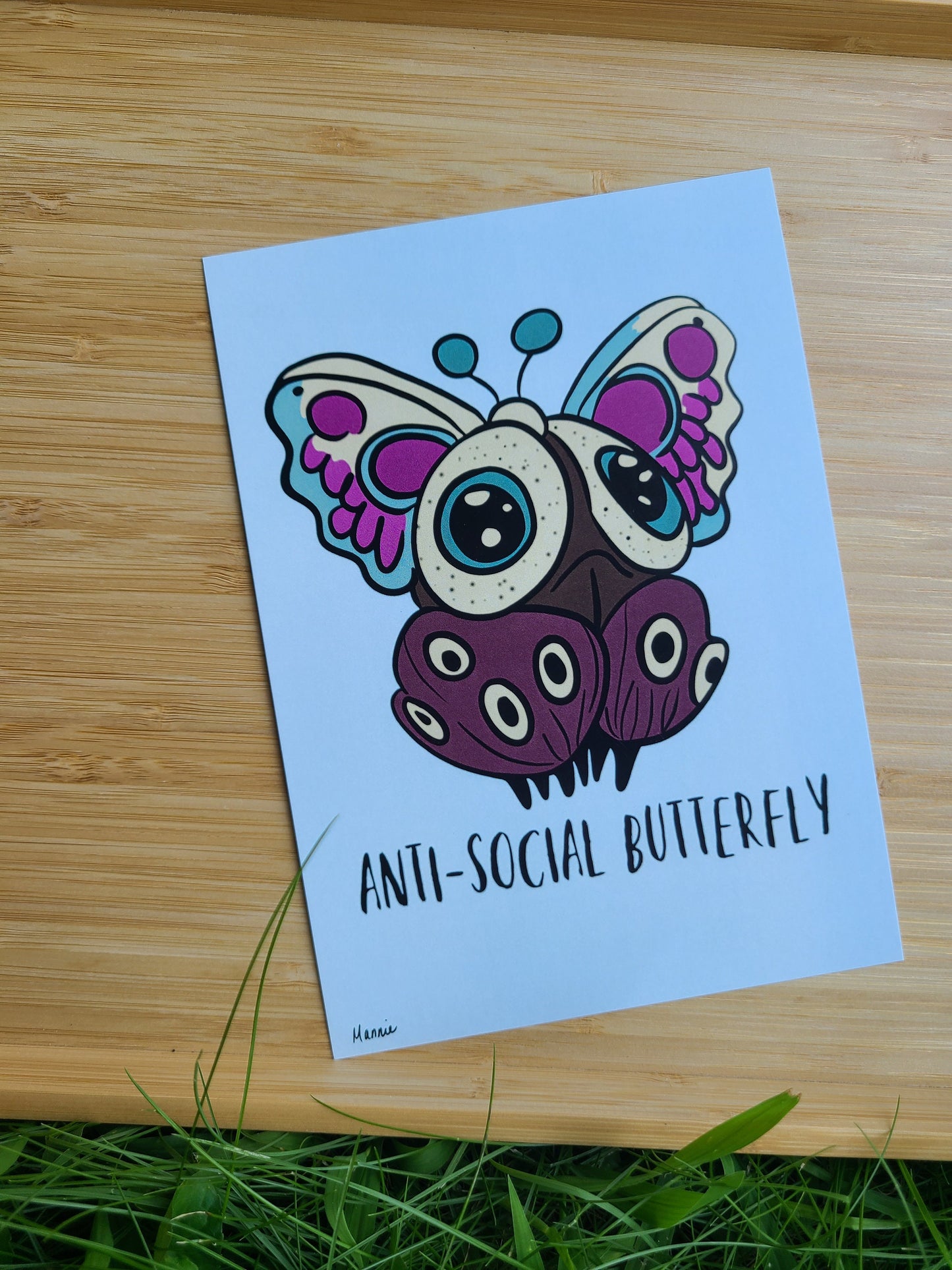 Anti-Social Butterfly Art Print 5x7in