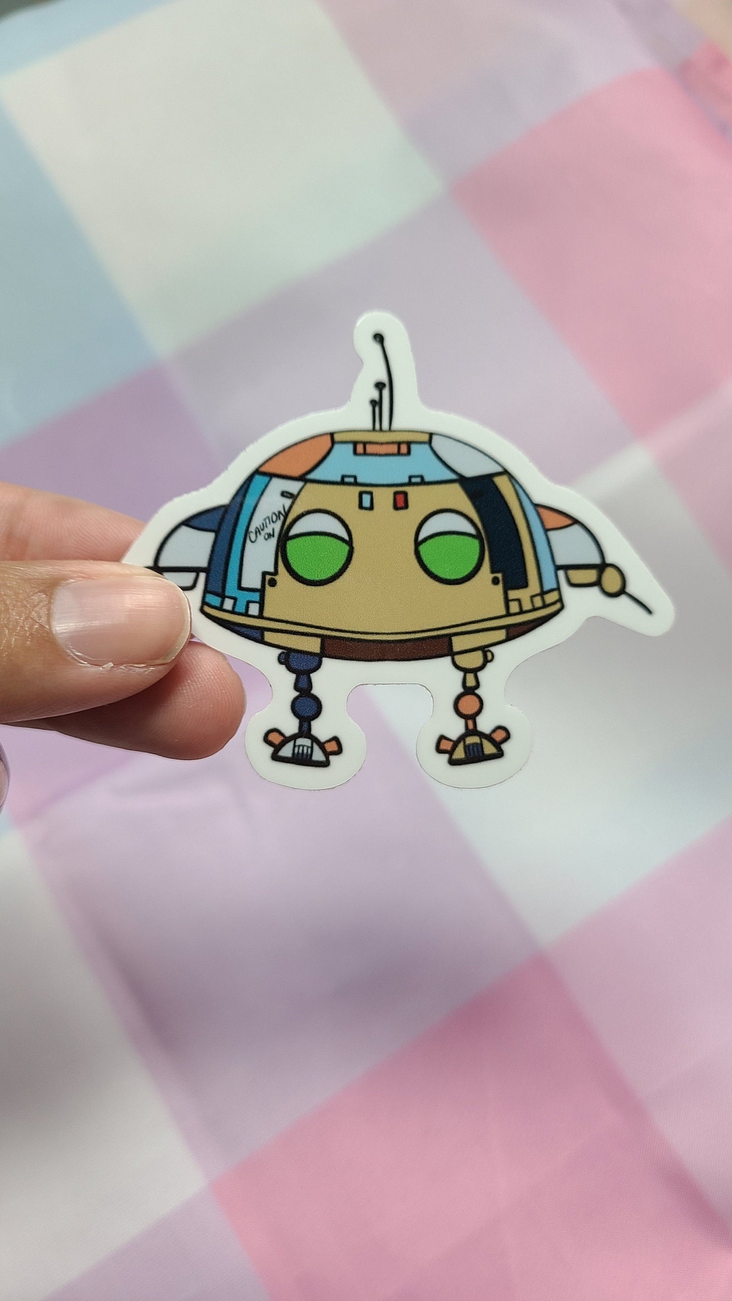 Batteries Not included Flying Saucer Vinyl Sticker