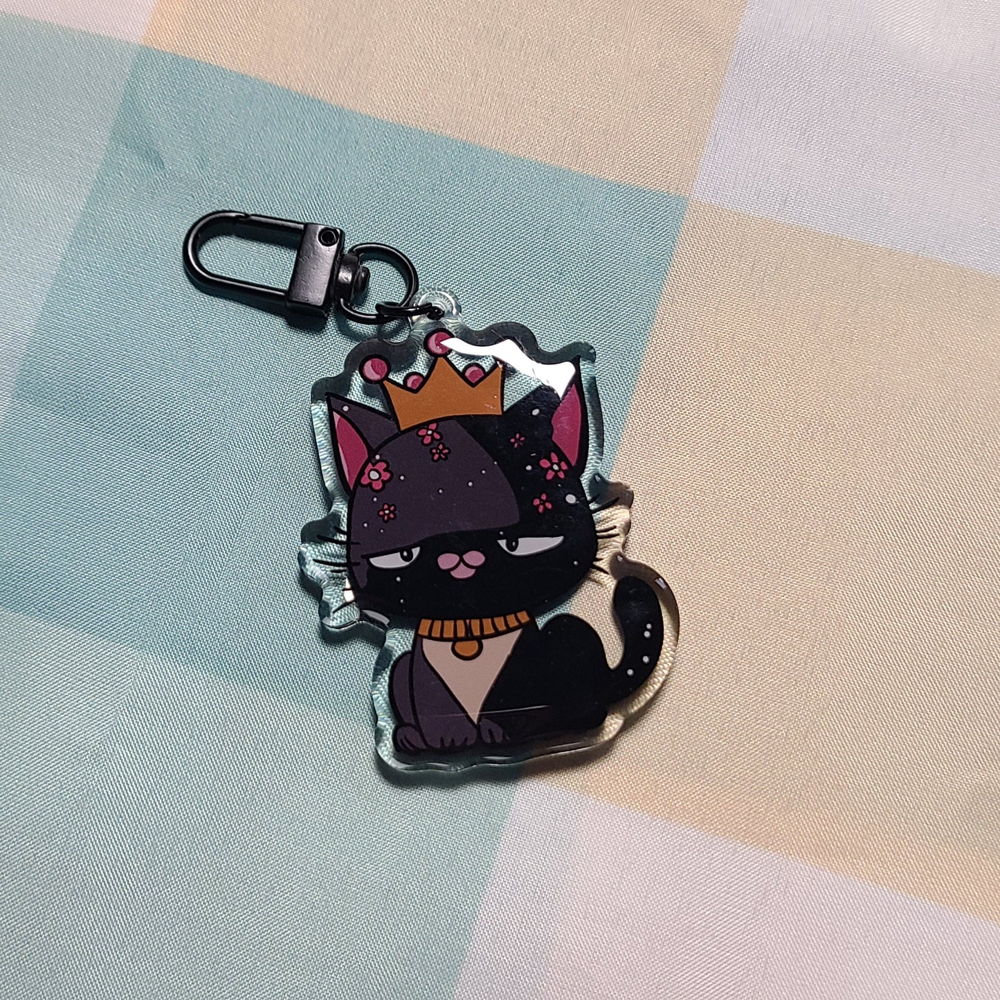 Grumpy Princess Cat Keychain