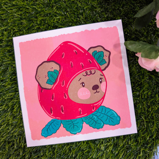 Strawberry Bear Print