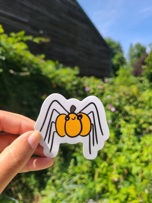 Pumpkin Spider Vinyl Sticker